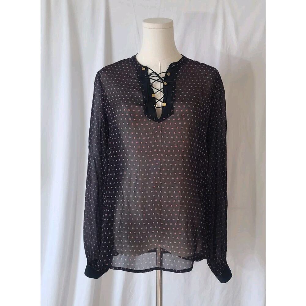New Scotch & Soda Maison Scotch Dot Sheer Blouse Top Small